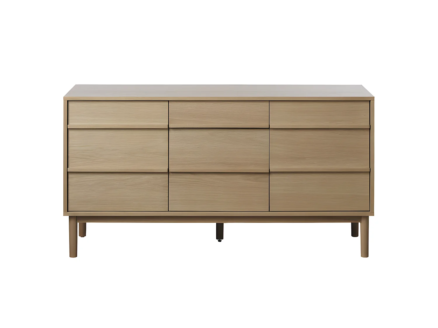 Clane - Buffet 3 portes 1 tiroir en bois L140cm : Couleur - Bois clair