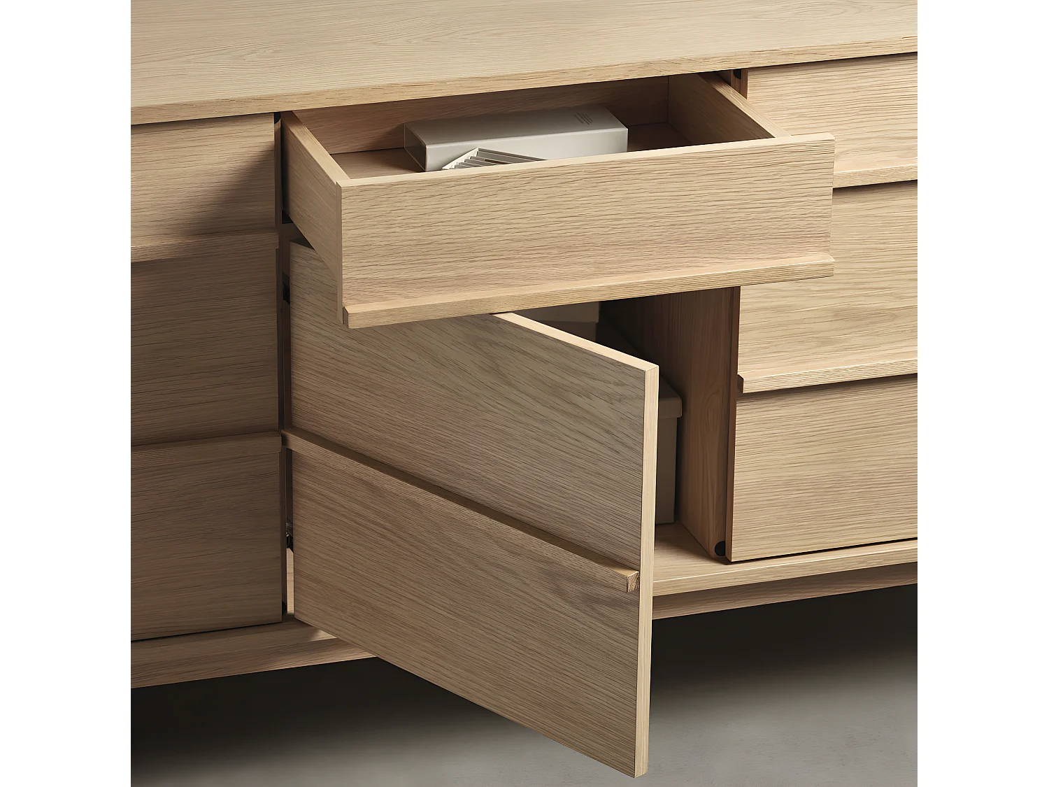 Clane - Buffet 3 portes 1 tiroir en bois L140cm : Couleur - Bois clair