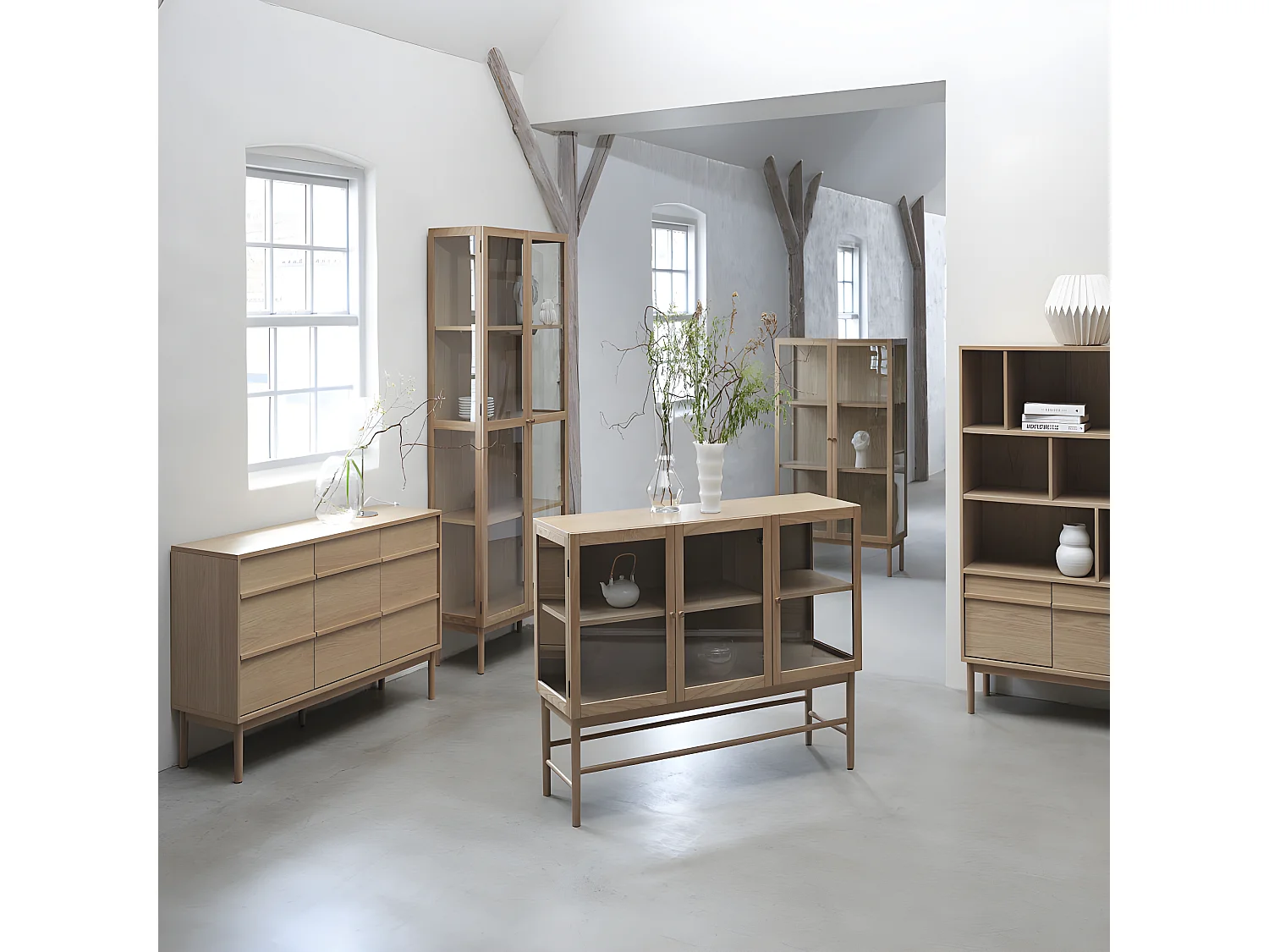 Clane - Buffet 3 portes 1 tiroir en bois L140cm : Couleur - Bois clair