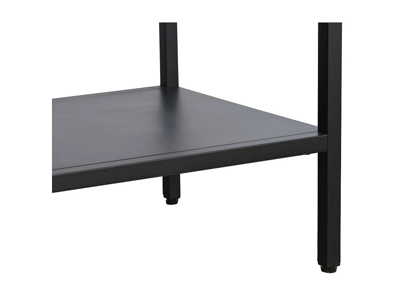 Adare - Buffet haut 2 portes en verre trempé et métal H160cm : Couleur - Noir