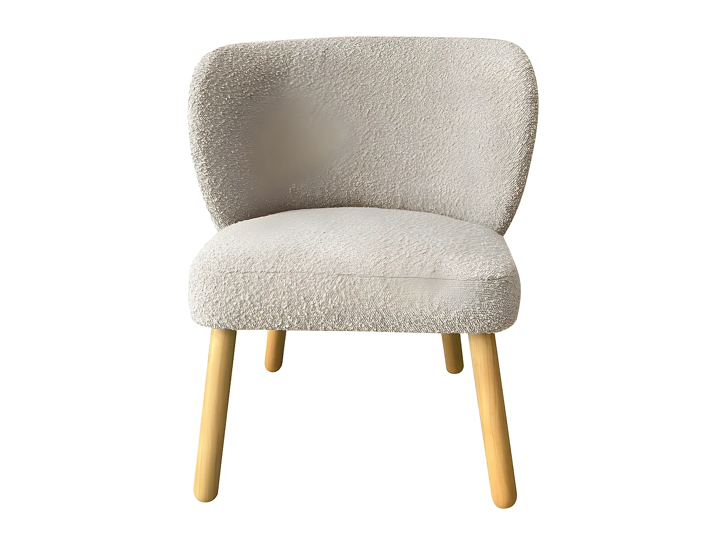 Raph - Fauteuil en tissu bouclette et bois - Taupe