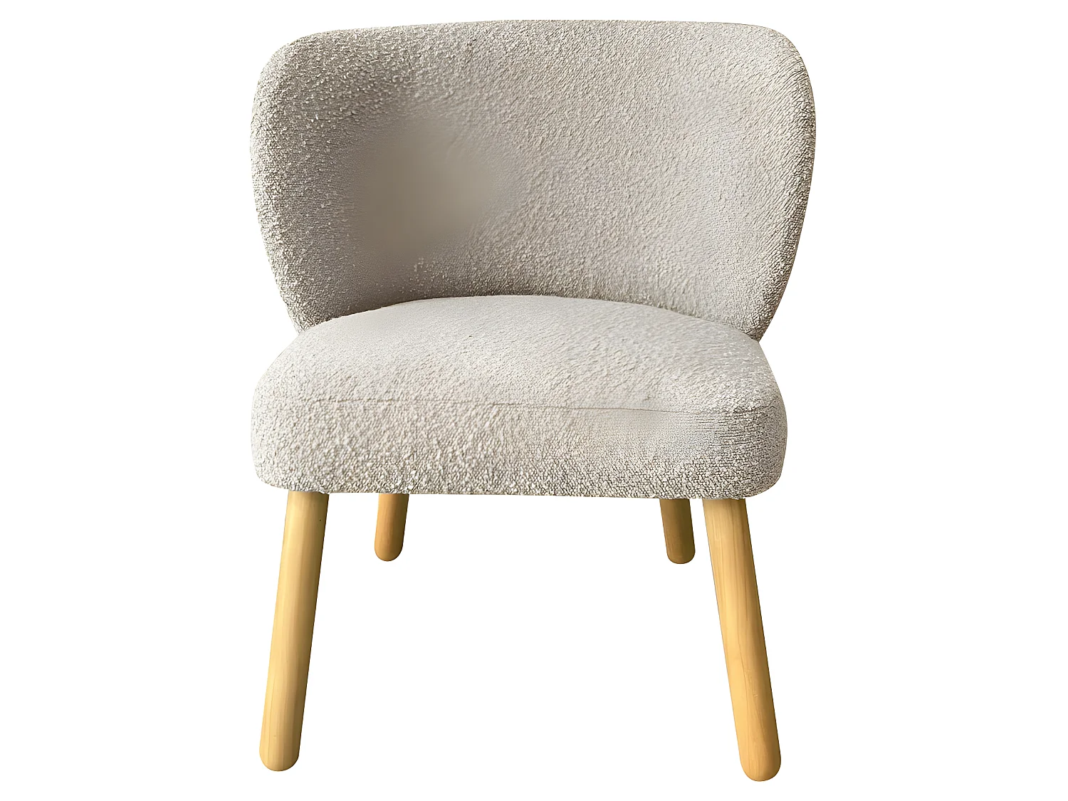 Raph - Fauteuil en tissu bouclette et bois - Taupe