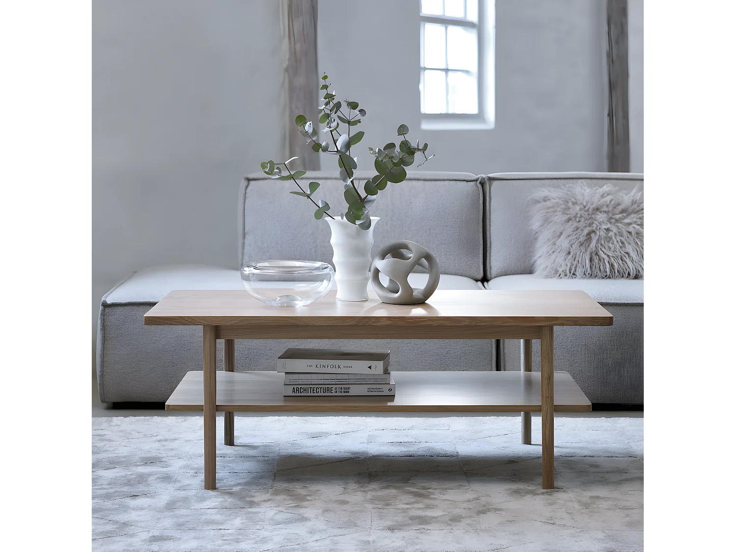 Clane - Table basse en bois 120x60cm - Bois clair