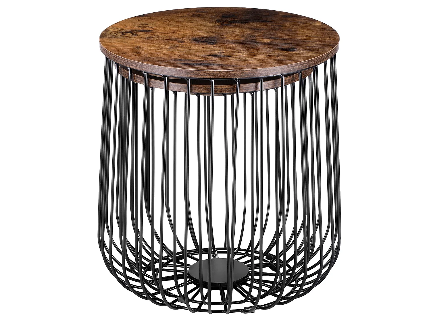 Lot de 2 tables d'appoint ERRANO paniers en métal tables à café tables basses rondes bouts de canapé vintage décor old style