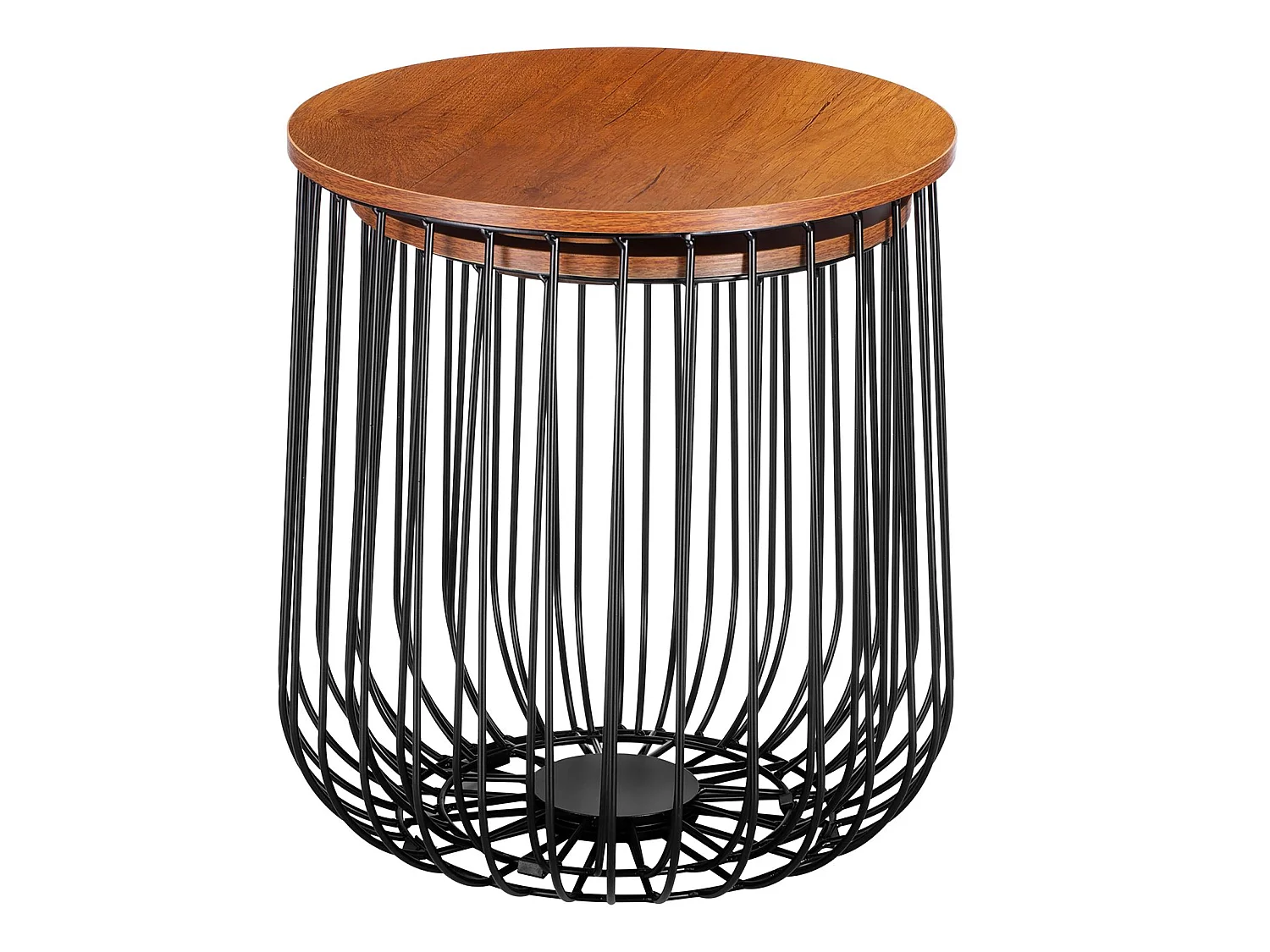 Lot de 2 tables d'appoint ERRANO paniers en métal tables à café tables basses rondes bouts de canapé vintage décor chêne sauvage