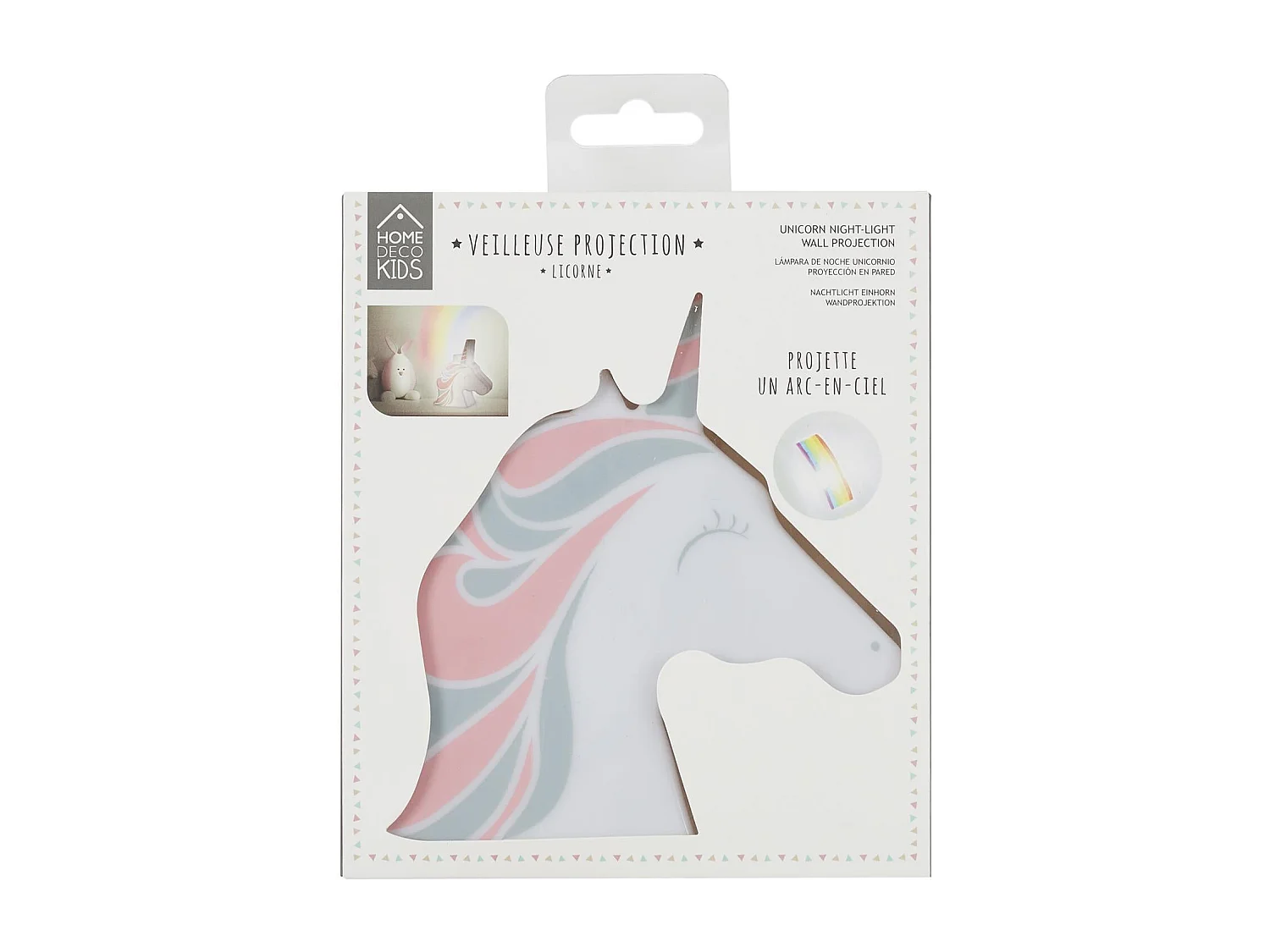 Luz Nocturna Proyector Unicornio Blanco 16cm