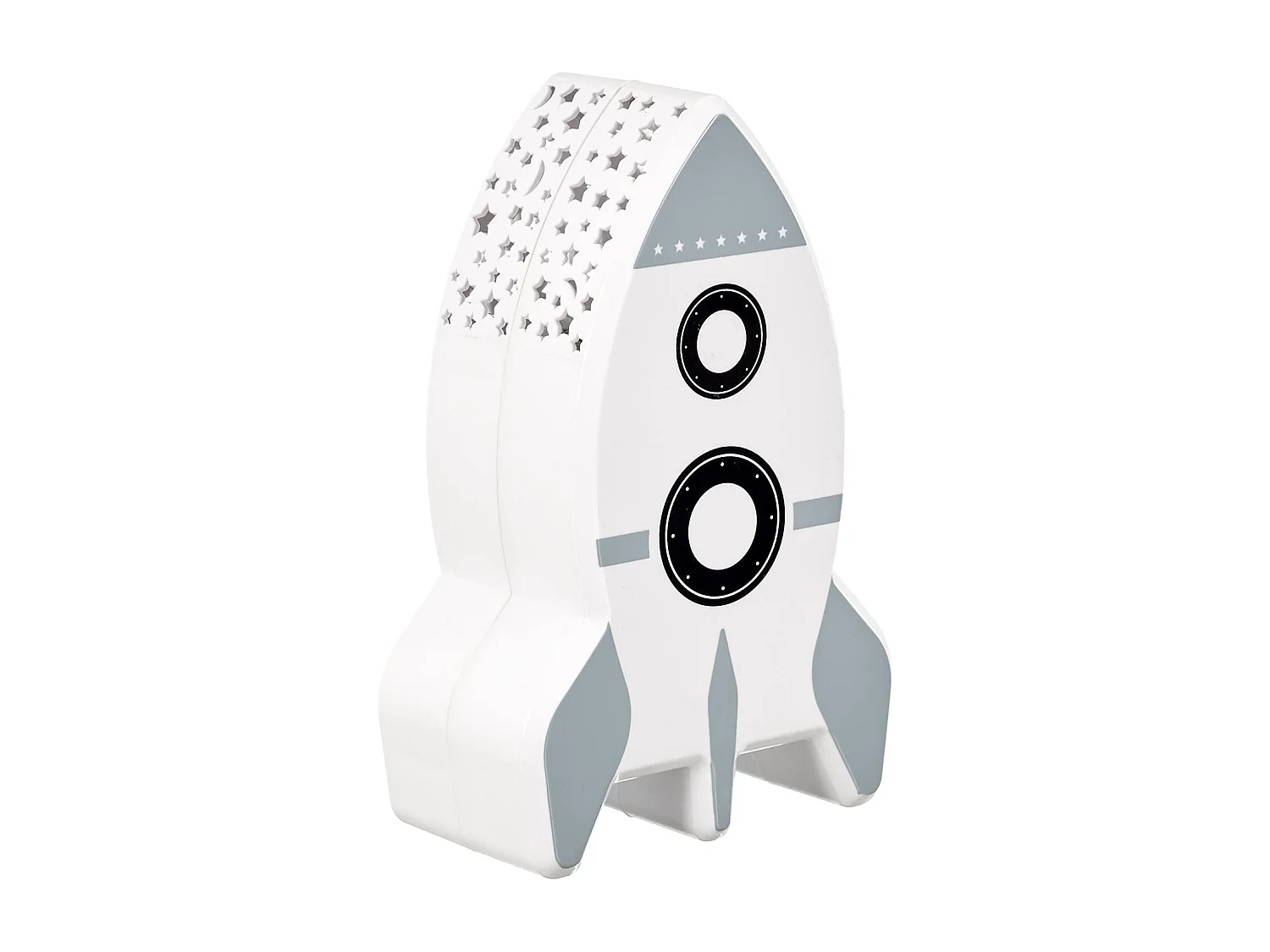 Veilleuse Fusee Projection Murale Blanc, Noir, Gris