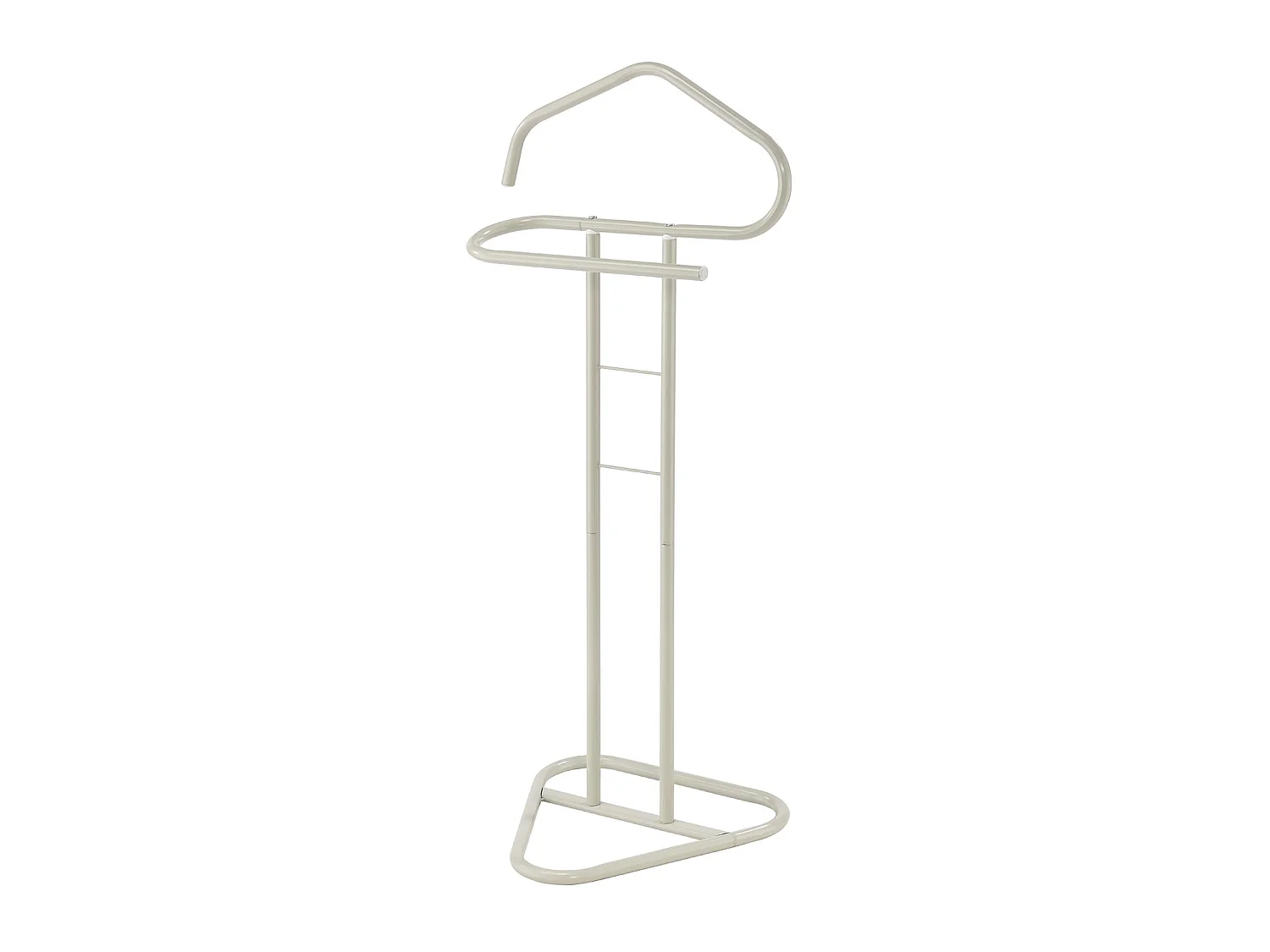 Valet de chambre valet de nuit CAMILO chevalet de nuit avec cintre pour veste et portant pour pantalons, en métal laqué beige