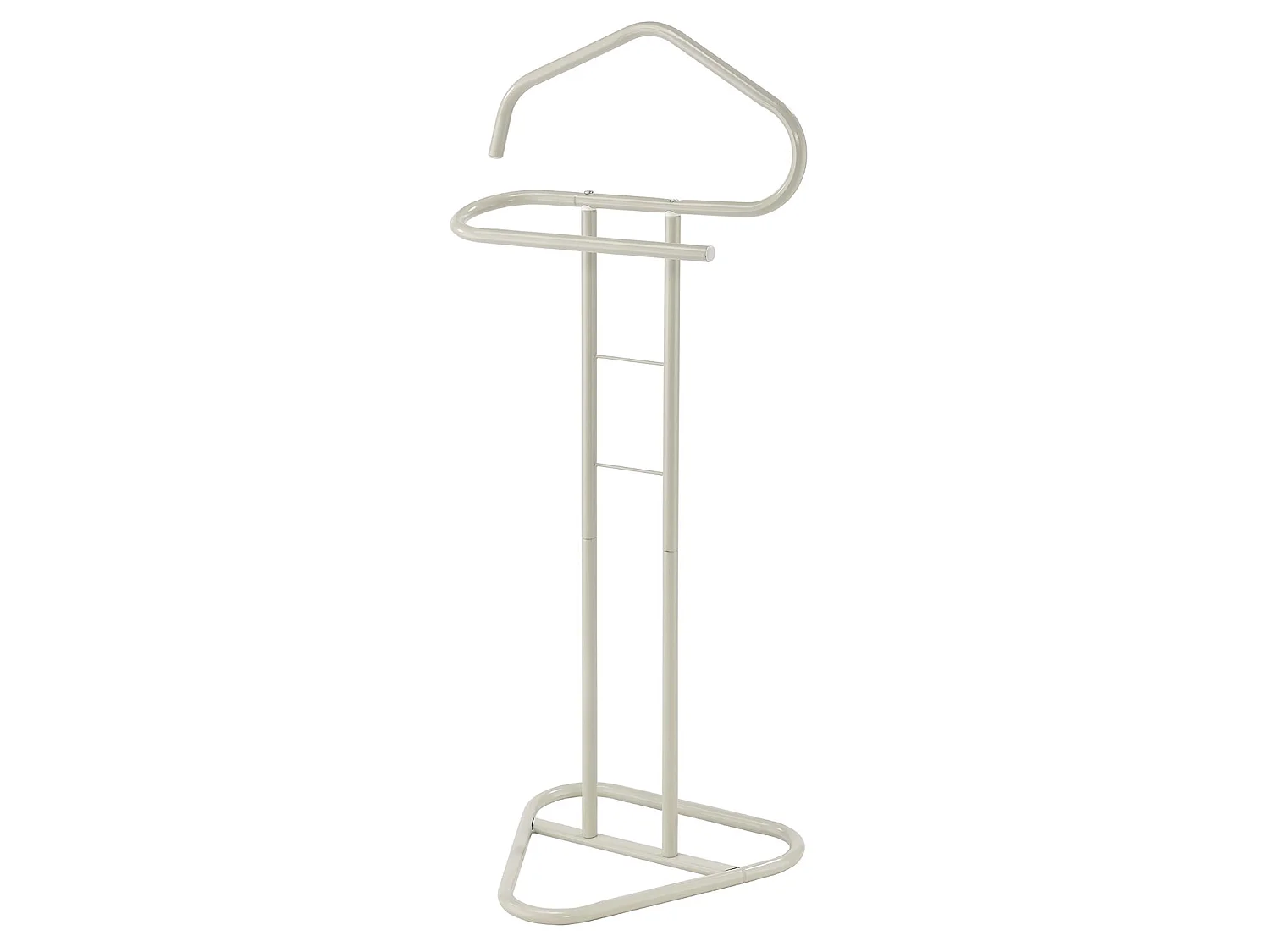 Valet de chambre valet de nuit CAMILO chevalet de nuit avec cintre pour veste et portant pour pantalons, en métal laqué beige