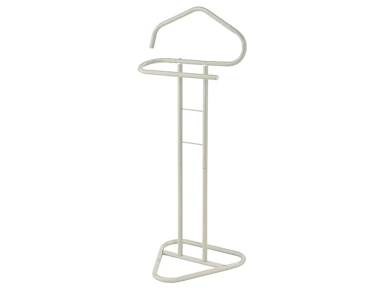 Valet de chambre valet de nuit CAMILO chevalet de nuit avec cintre pour veste et portant pour pantalons, en métal laqué beige