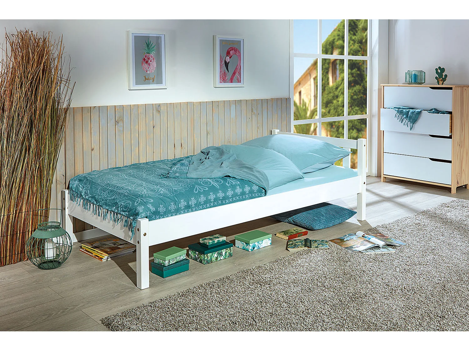 Vicki Bett 90x200 cm weiss lackiert.