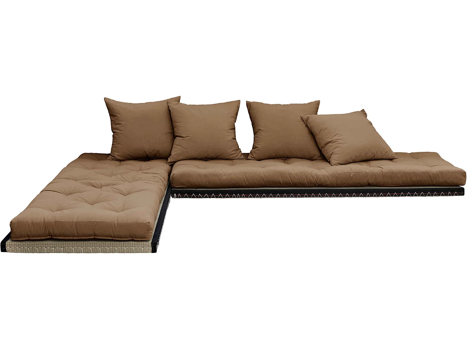 Futon canapé lit 3 places 2x70x200 CHICO marron mocca