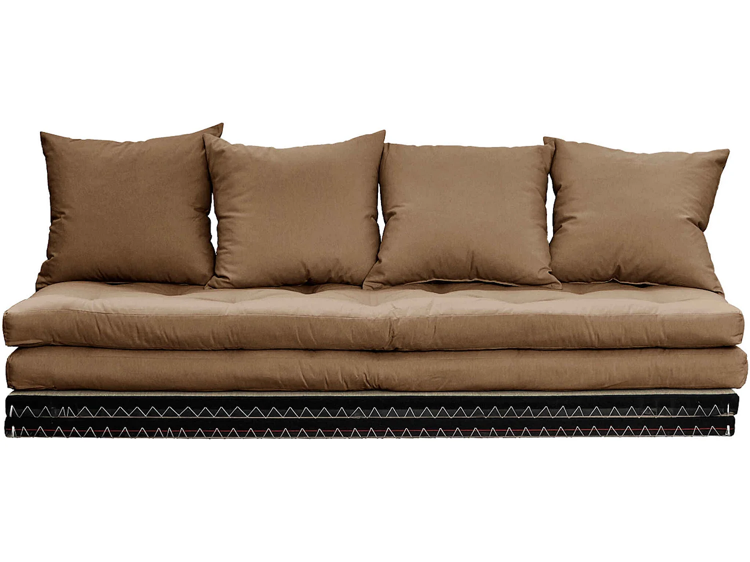Futon canapé lit 3 places 2x70x200 CHICO marron mocca