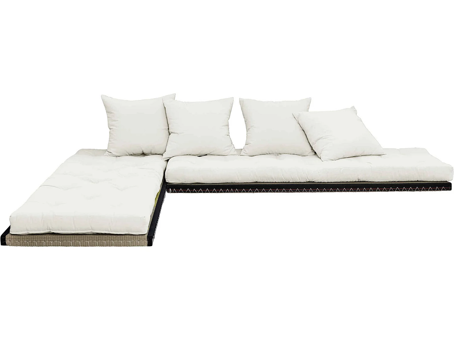 Futon canapé lit 3 places 2x70x200 CHICO écru naturel