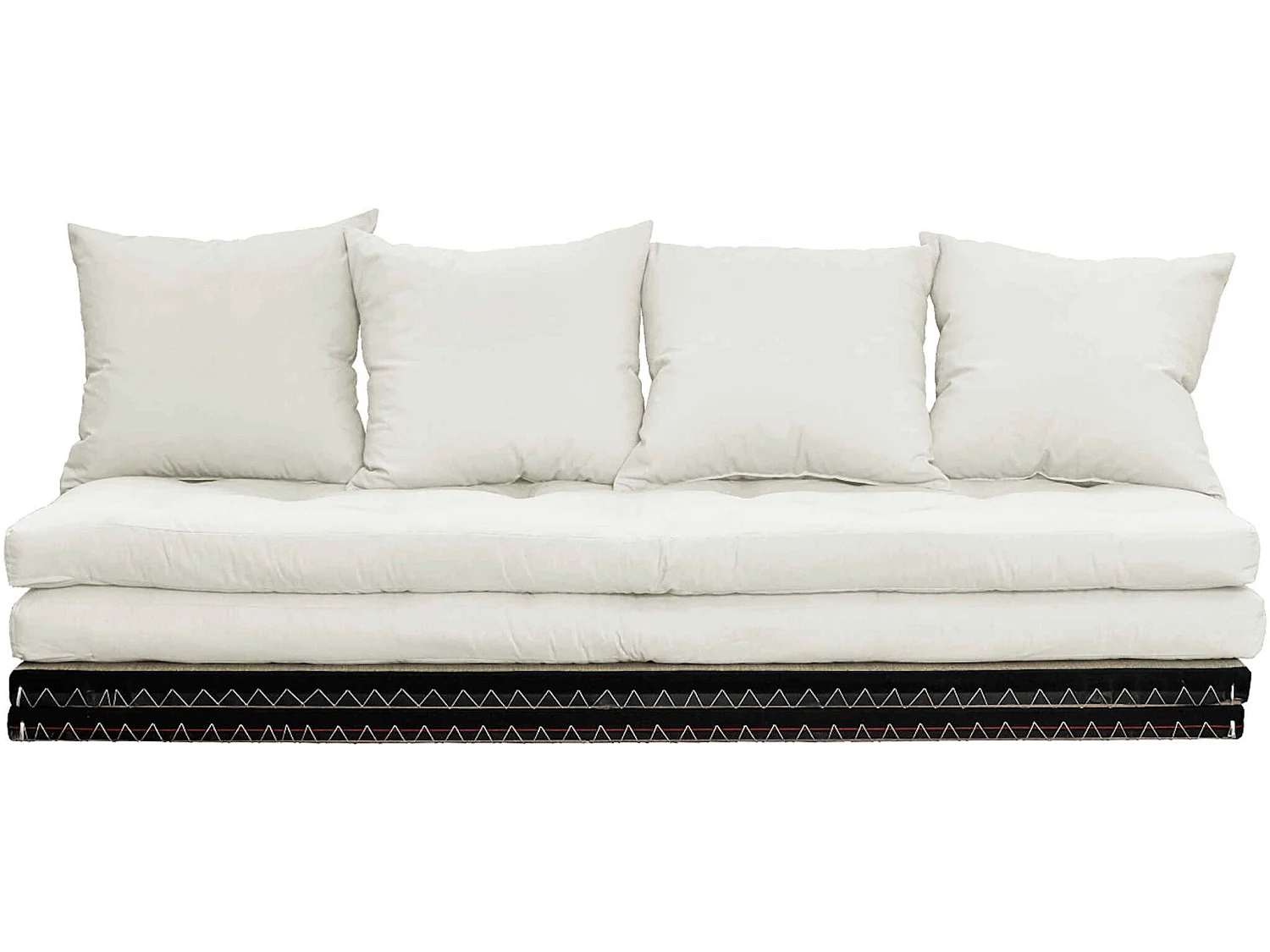 Futon canapé lit 3 places 2x70x200 CHICO écru naturel