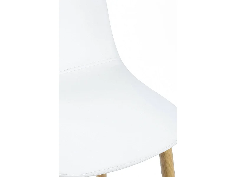 Lote de 6 Taburetes Teok Polipiel - Blanco