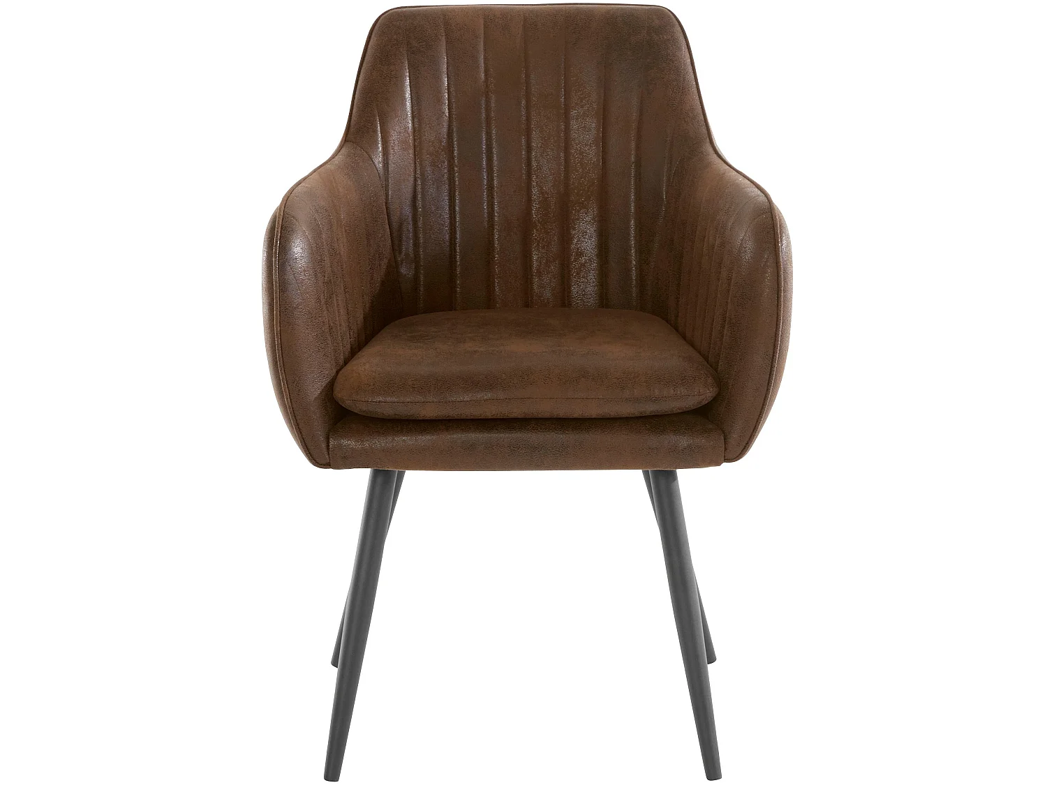 Bibi | Lot de 2 chaises de salle à manger rembourrées en microfibre marron