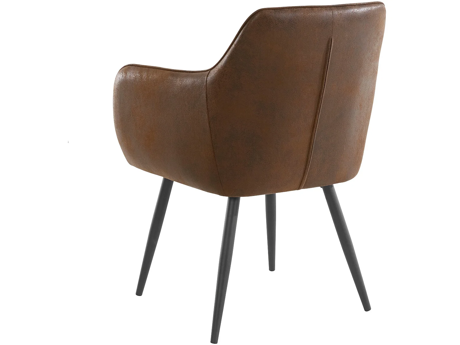 Bibi | Lot de 2 chaises de salle à manger rembourrées en microfibre marron