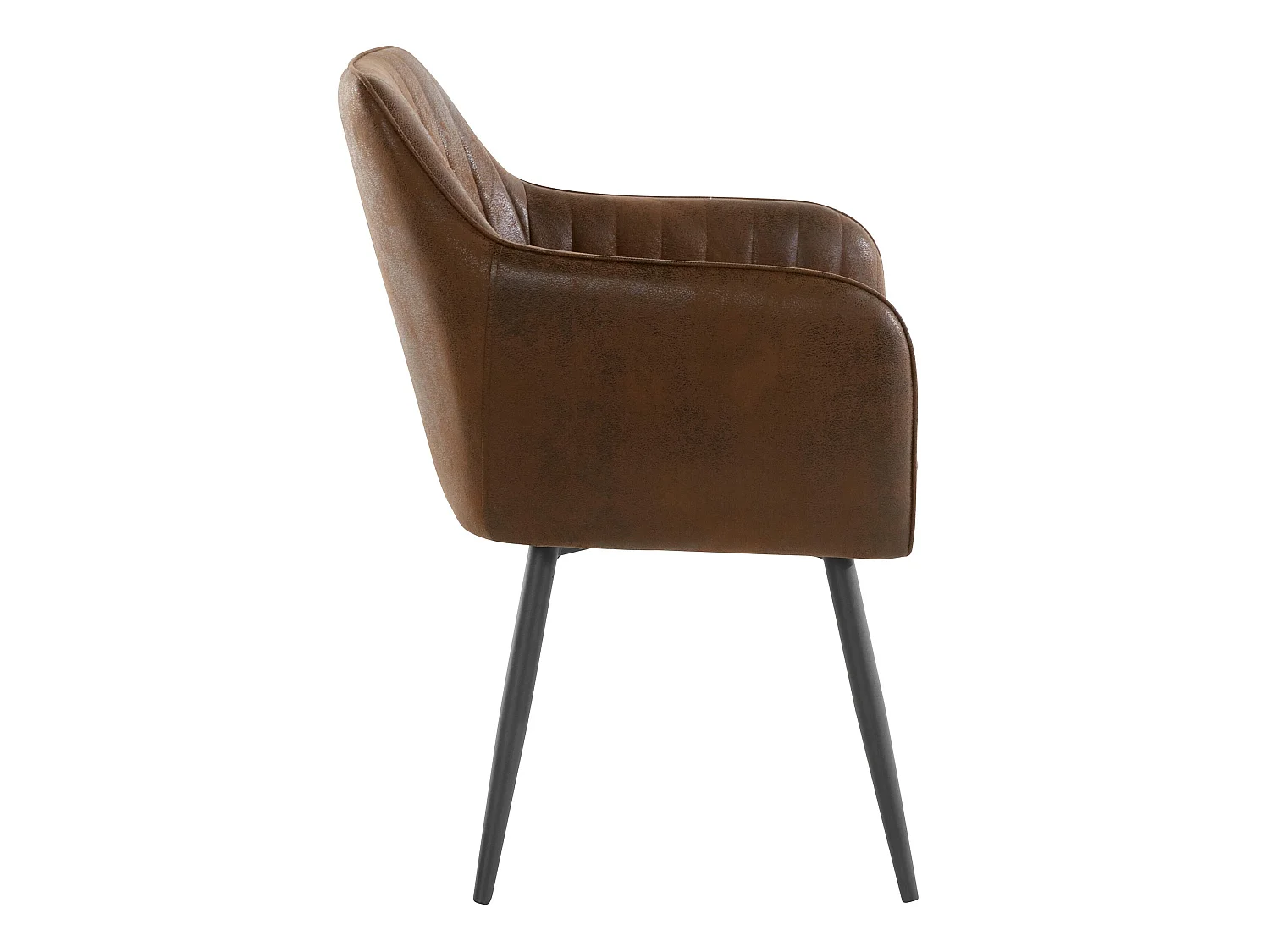 Bibi | Lot de 2 chaises de salle à manger rembourrées en microfibre marron