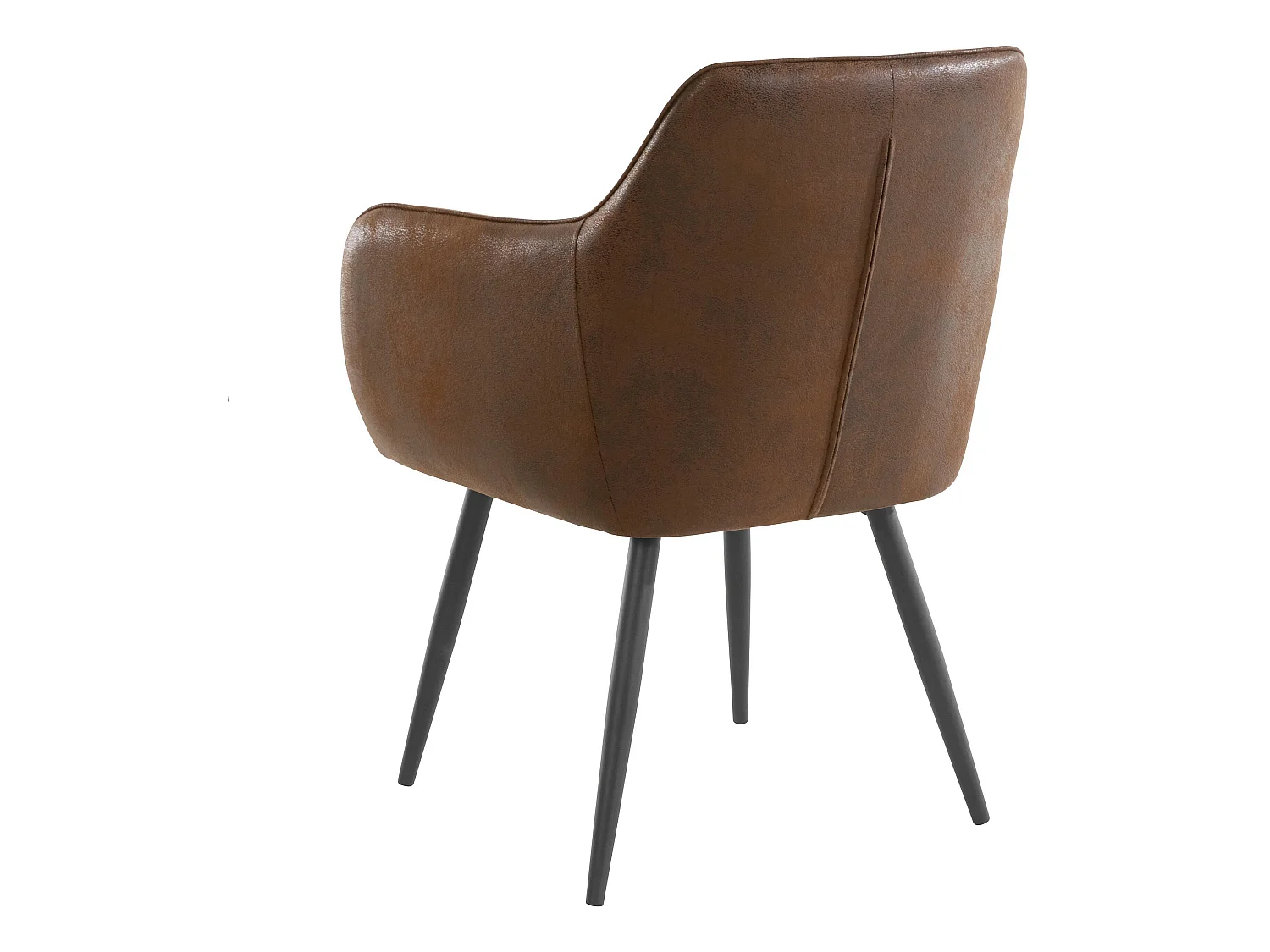 Bibi | Lot de 2 chaises de salle à manger rembourrées en microfibre marron