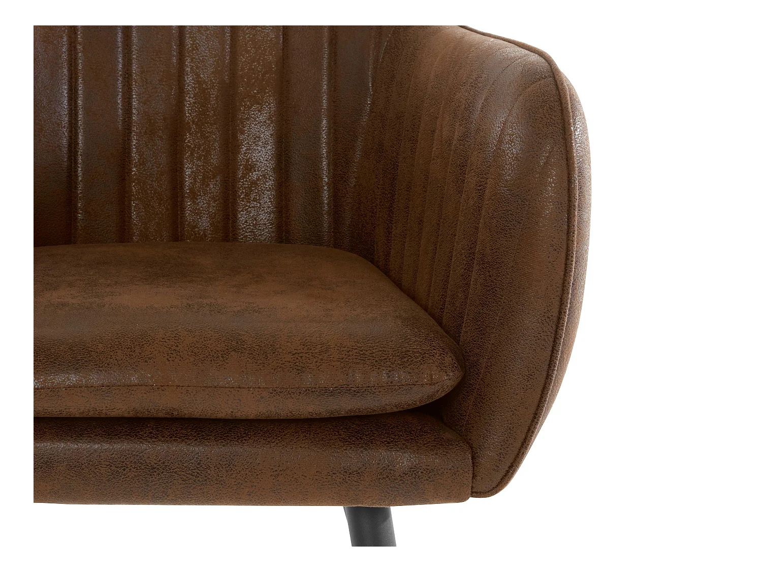 Bibi | Lot de 2 chaises de salle à manger rembourrées en microfibre marron