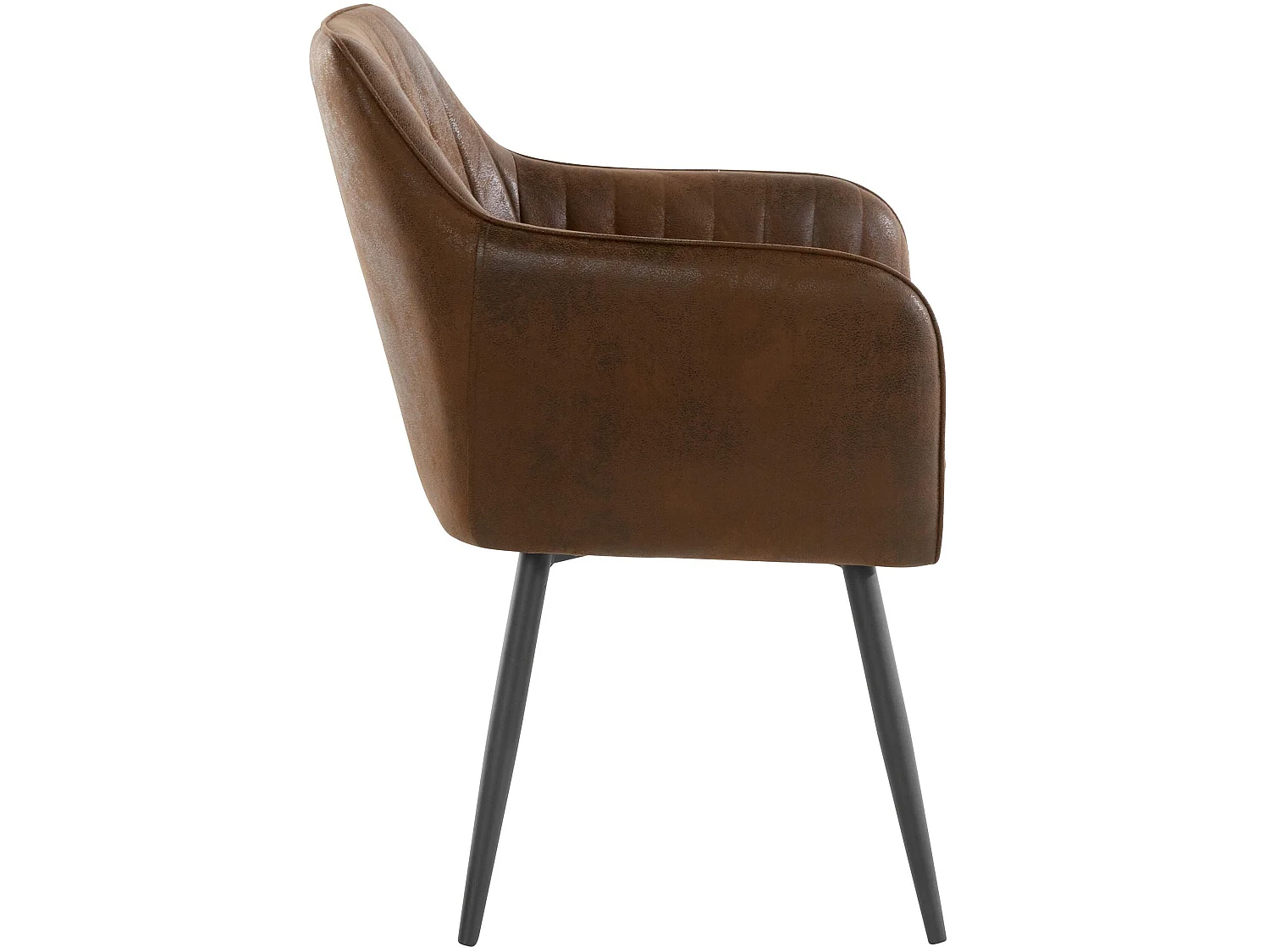 Bibi | Lot de 2 chaises de salle à manger rembourrées en microfibre marron