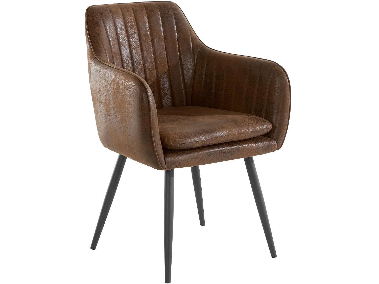 Bibi | Lot de 2 chaises de salle à manger rembourrées en microfibre marron