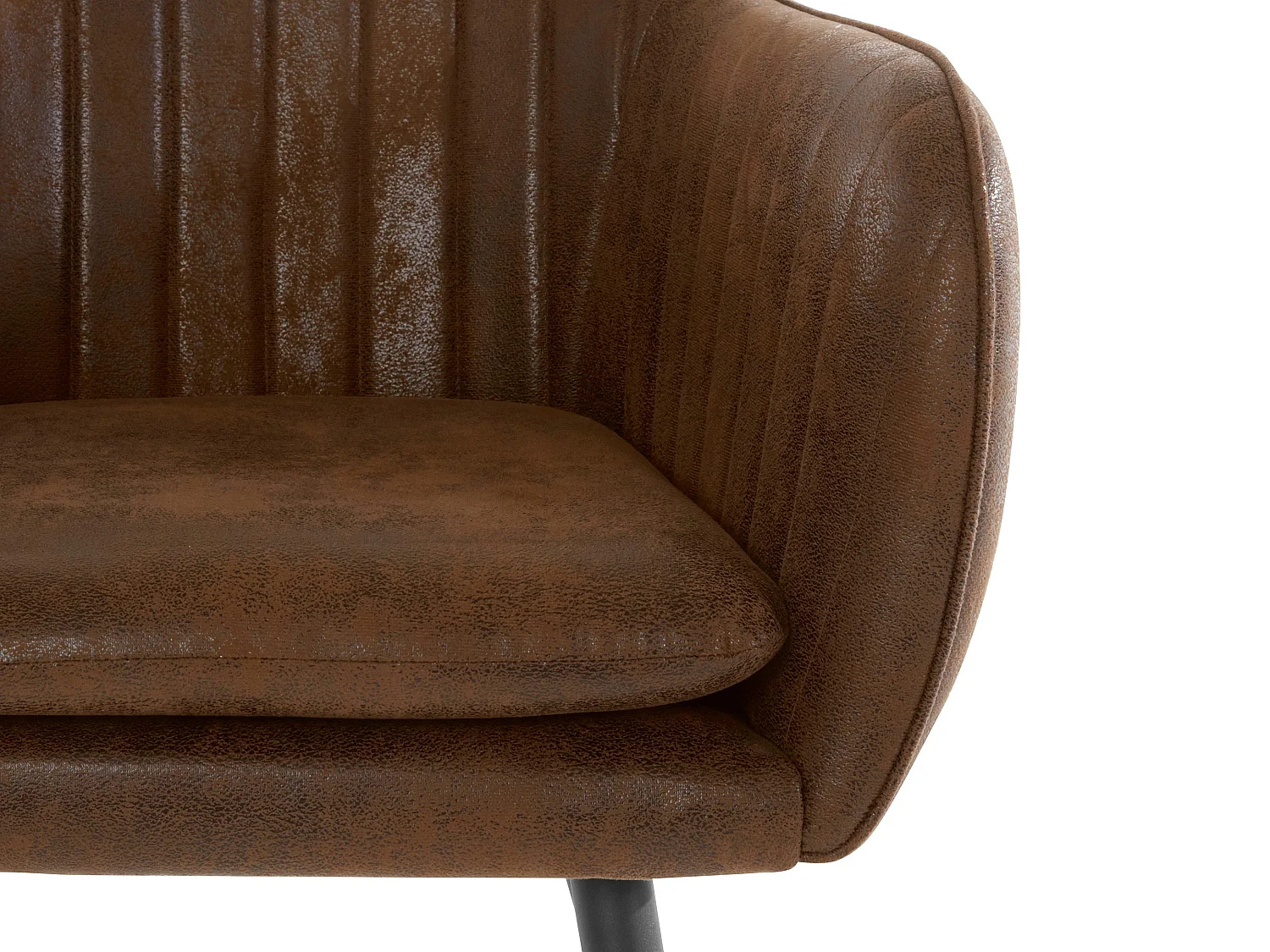 Bibi | Lot de 2 chaises de salle à manger rembourrées en microfibre marron