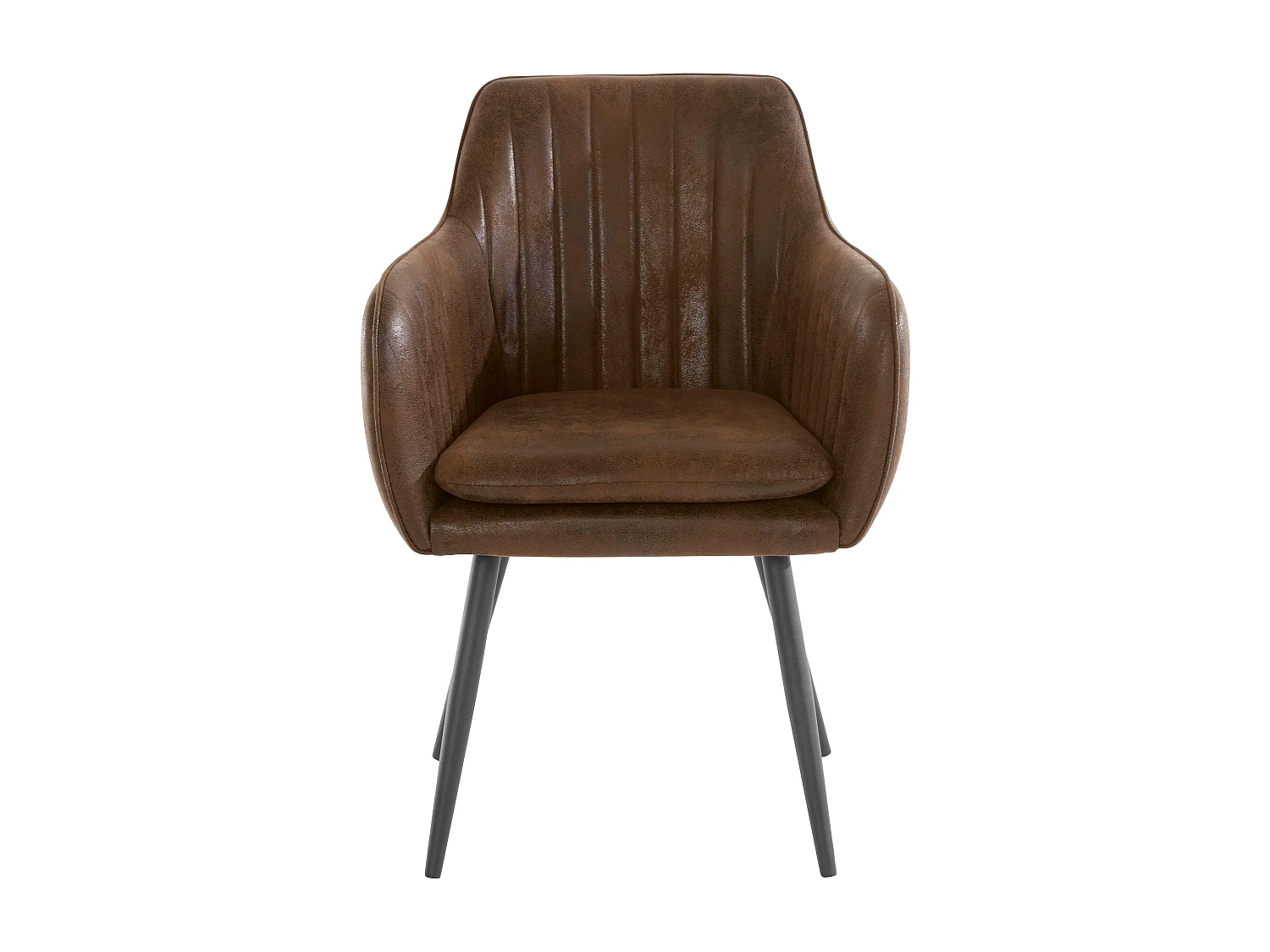 Bibi | Lot de 2 chaises de salle à manger rembourrées en microfibre marron