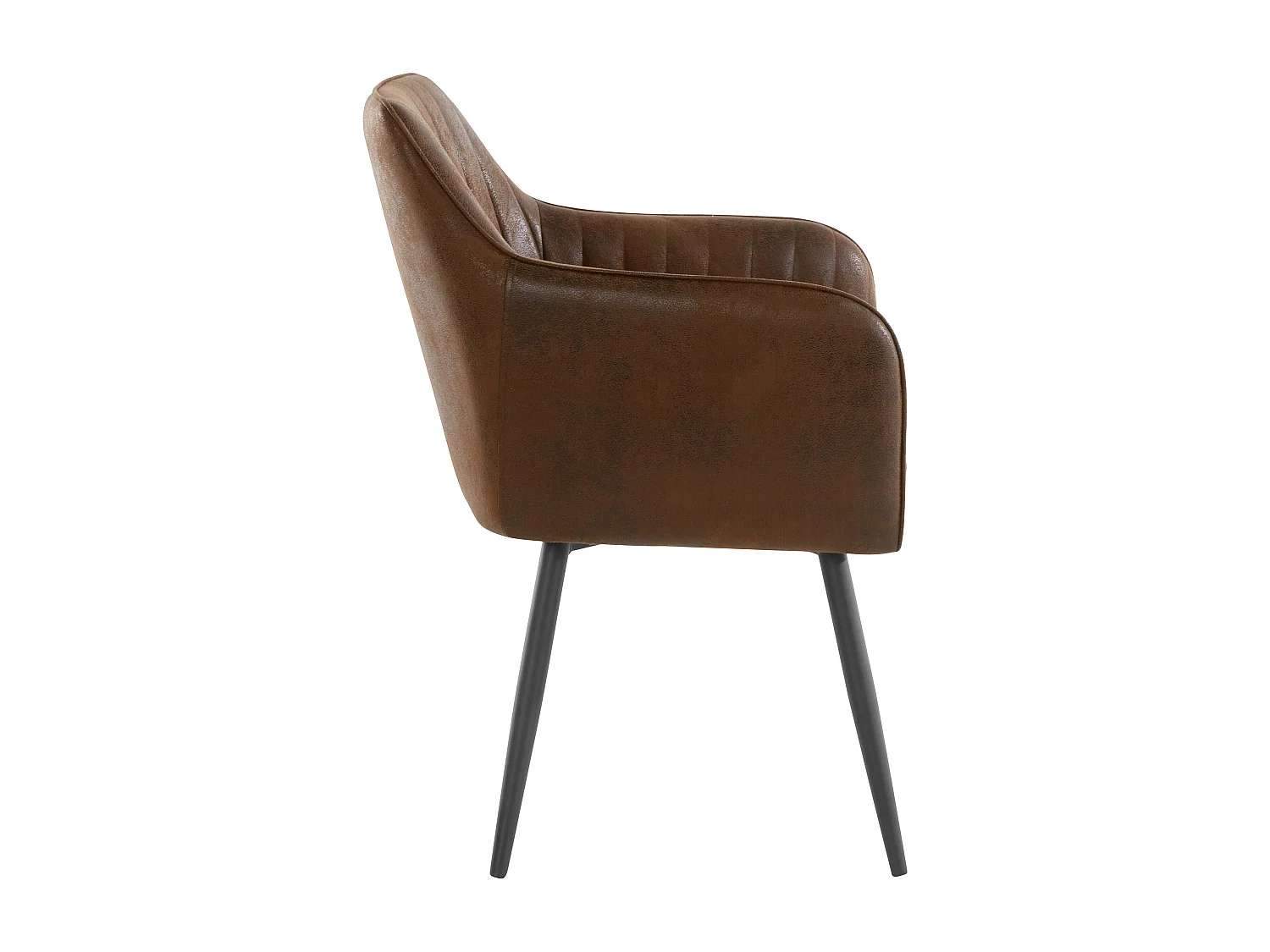 Bibi | Lot de 2 chaises de salle à manger rembourrées en microfibre marron