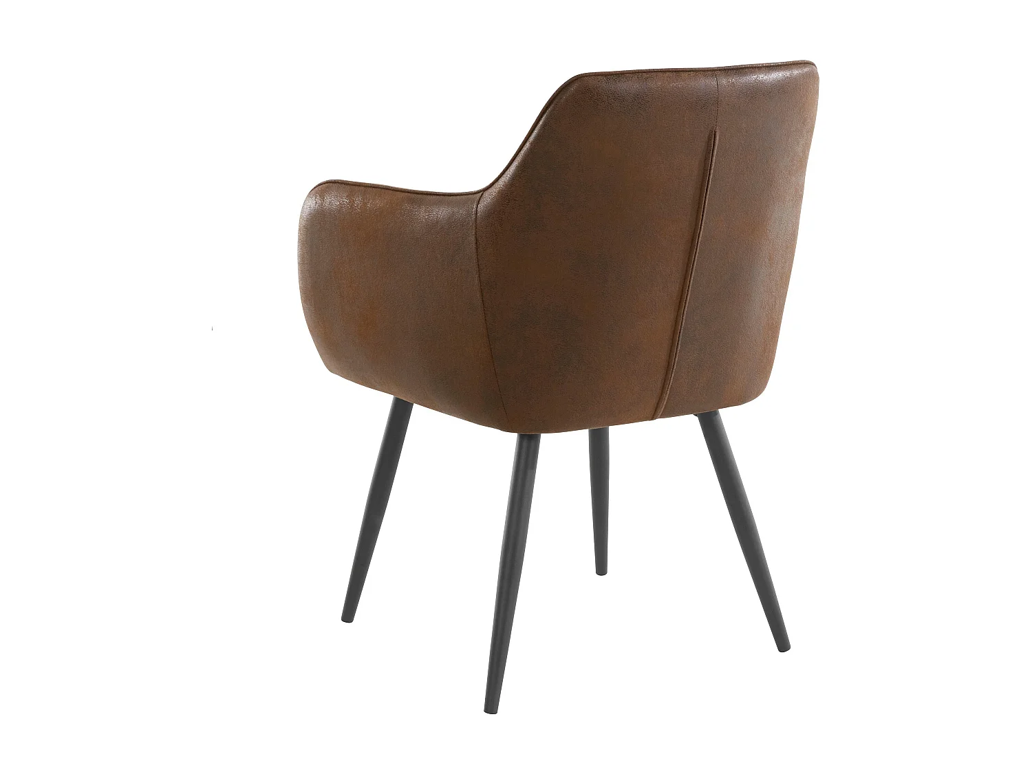 Bibi | Lot de 2 chaises de salle à manger rembourrées en microfibre marron