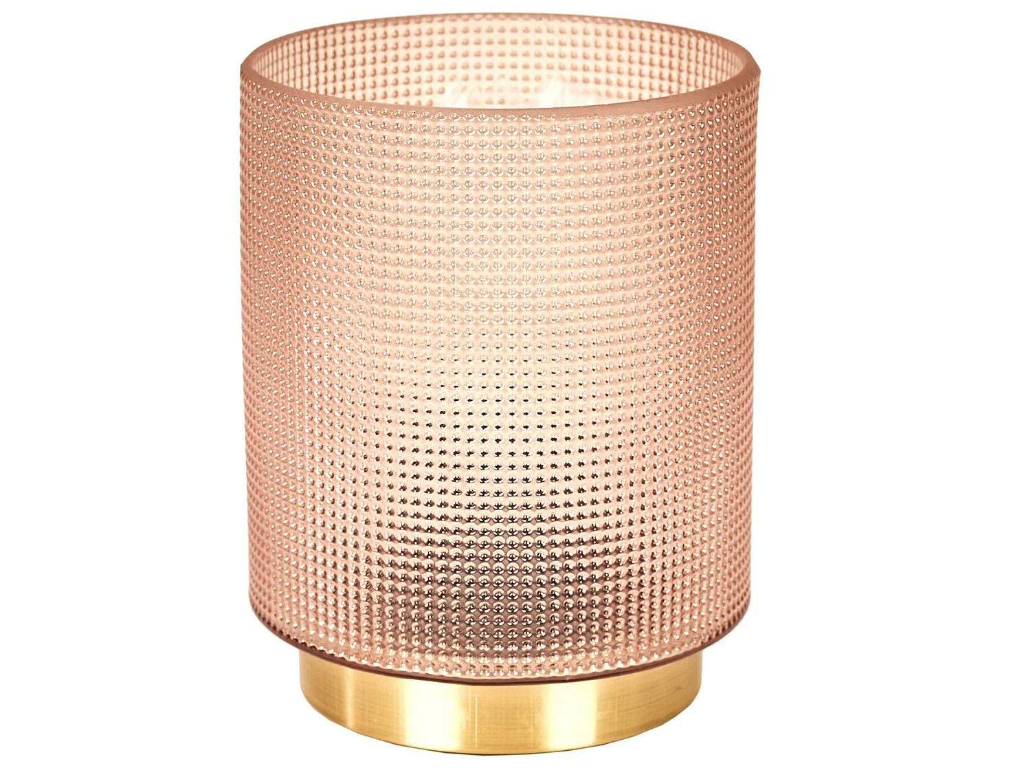Lampe A Poser Verre Embosse Rose Rose