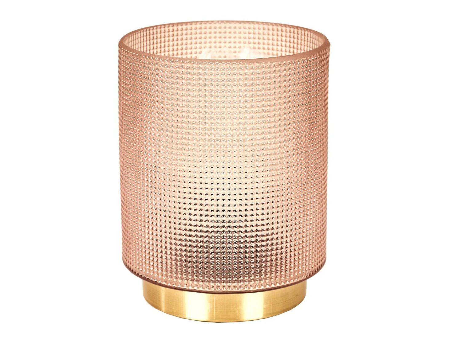 Lampe A Poser Verre Embosse Rose Rose