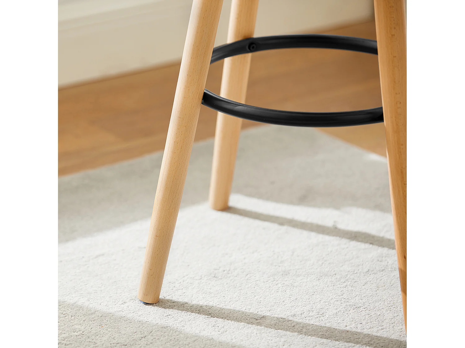 SoBuy Sgabello da bar Sgabello Cucina Alto Sedia da colazione Gambe in faggio, Altezza del Sedile: 73 cm, FST89-G