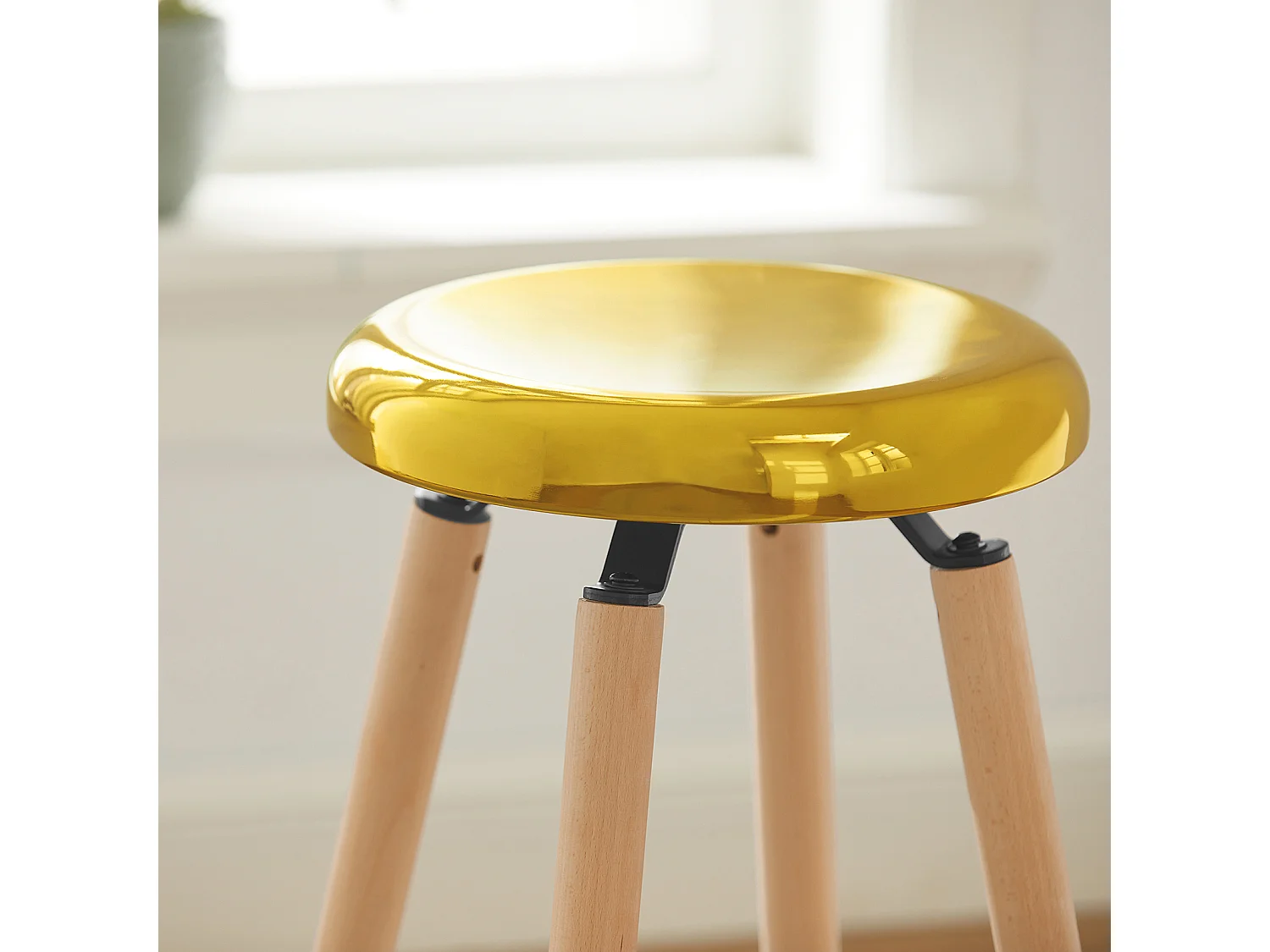 SoBuy Sgabello da bar Sgabello Cucina Alto Sedia da colazione Gambe in faggio, Altezza del Sedile: 73 cm, FST89-G