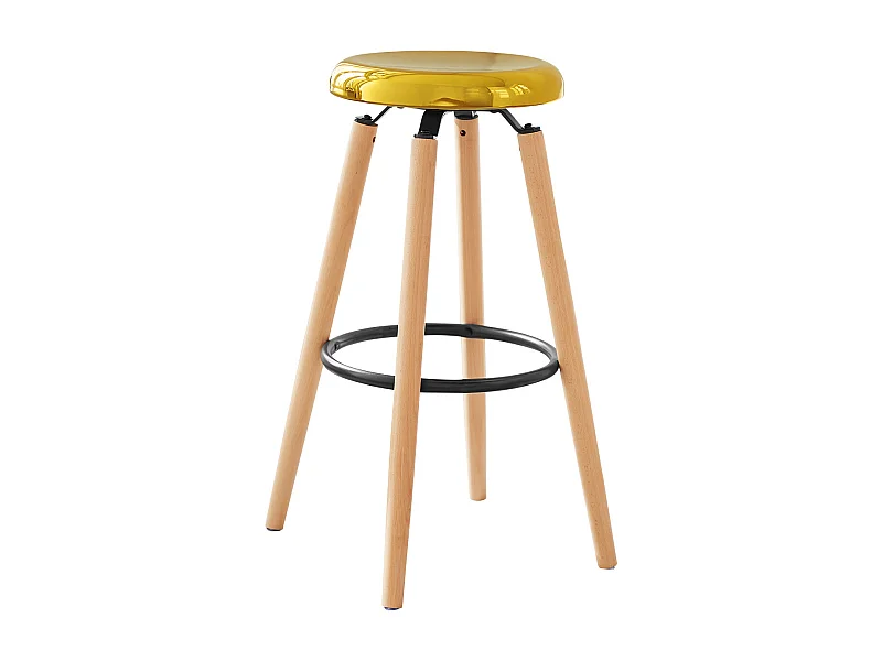 SoBuy FST89-G Designer-barkruk met voetsteun Barstoel Tegenkruk Keuken Kinderstoel Beukenpoten, goud