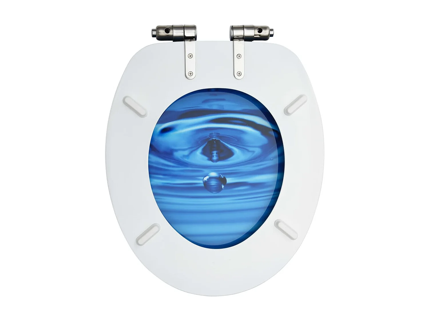 Conjunto de dois assentos sanitários com tampa amortecida gotas de água em MDF 02_0002980