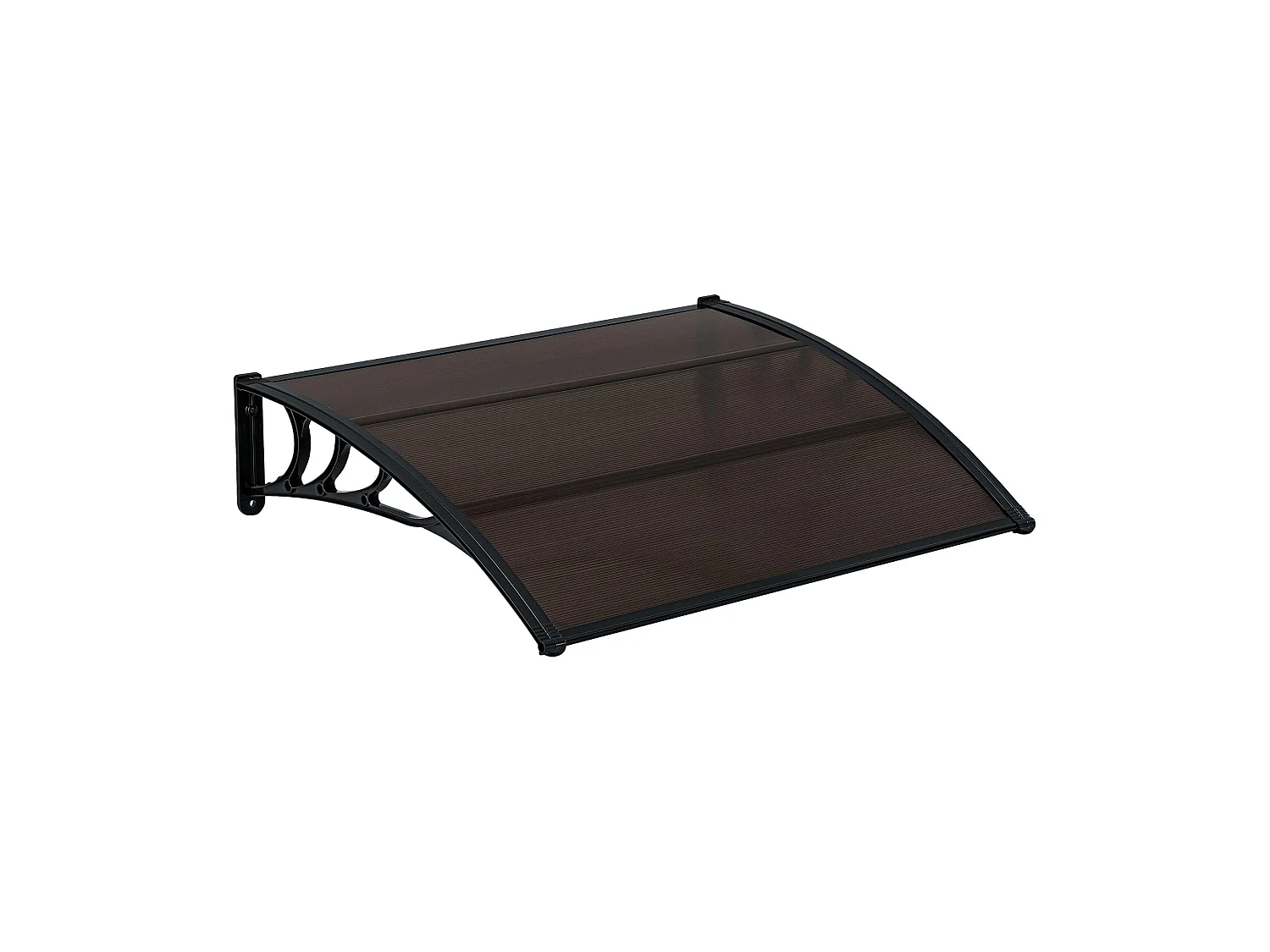 Auvent de porte d'entrée polycarbonate marron 120 x 100 x 0.5 cm 03_0004666