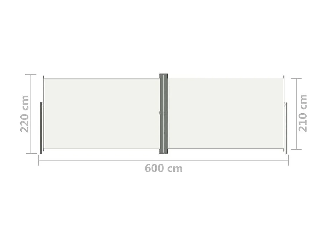 Auvent latéral rétractable 220 crème 600 x 220 x 220 cm 02_0007176