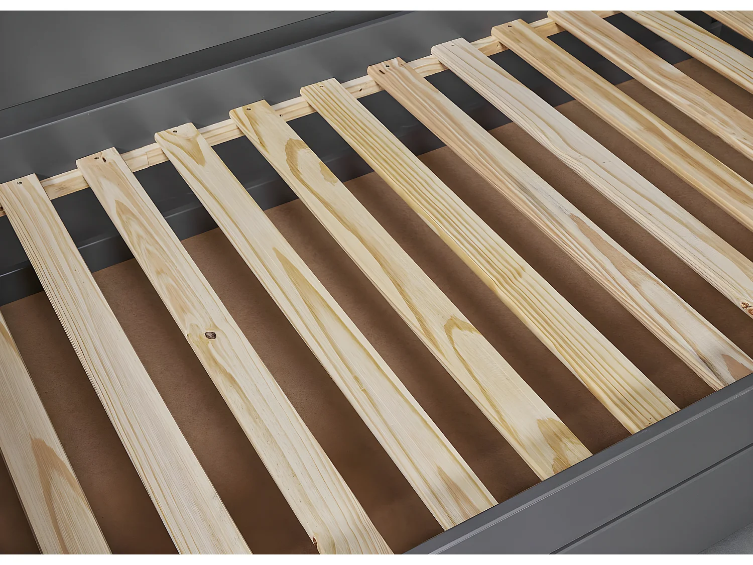 Dream Bett 90x200cm mit 1 ausziehbares Bett grau.