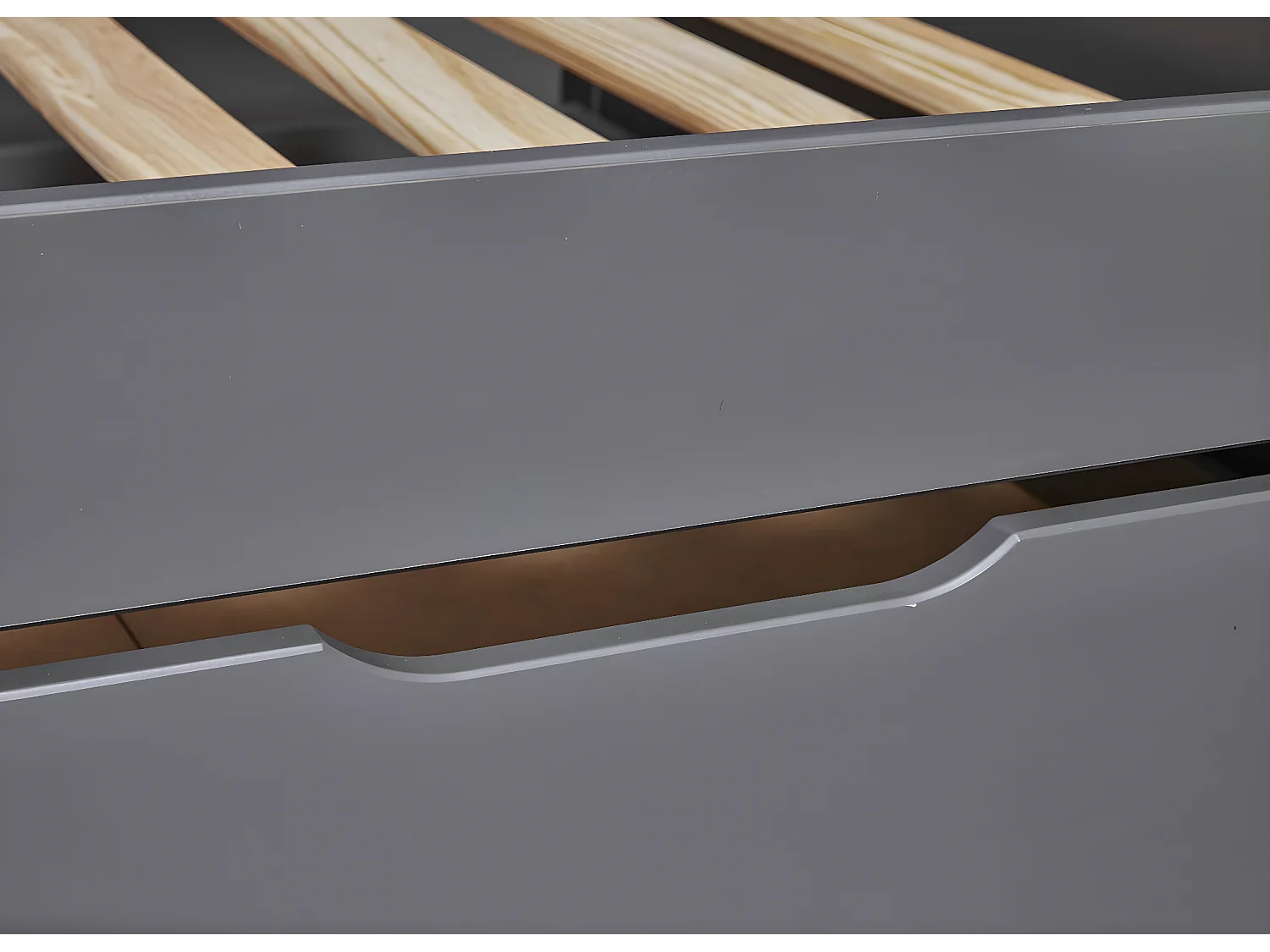 Dream Bett 90x200cm mit 1 ausziehbares Bett grau.