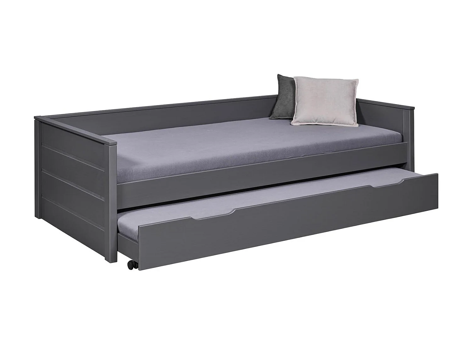 Dream lit 90x200cm avec 1 lit gigogne gris.