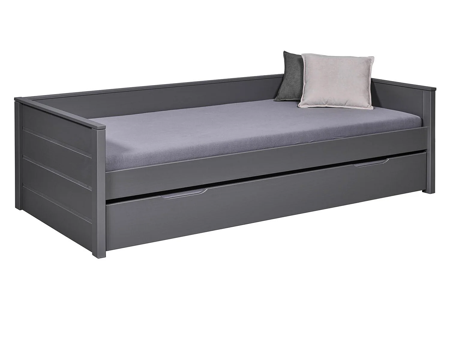 Dream lit 90x200cm avec 1 lit gigogne gris.