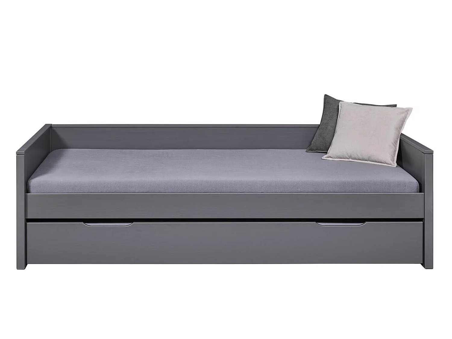 Dream lit 90x200cm avec 1 lit gigogne gris.