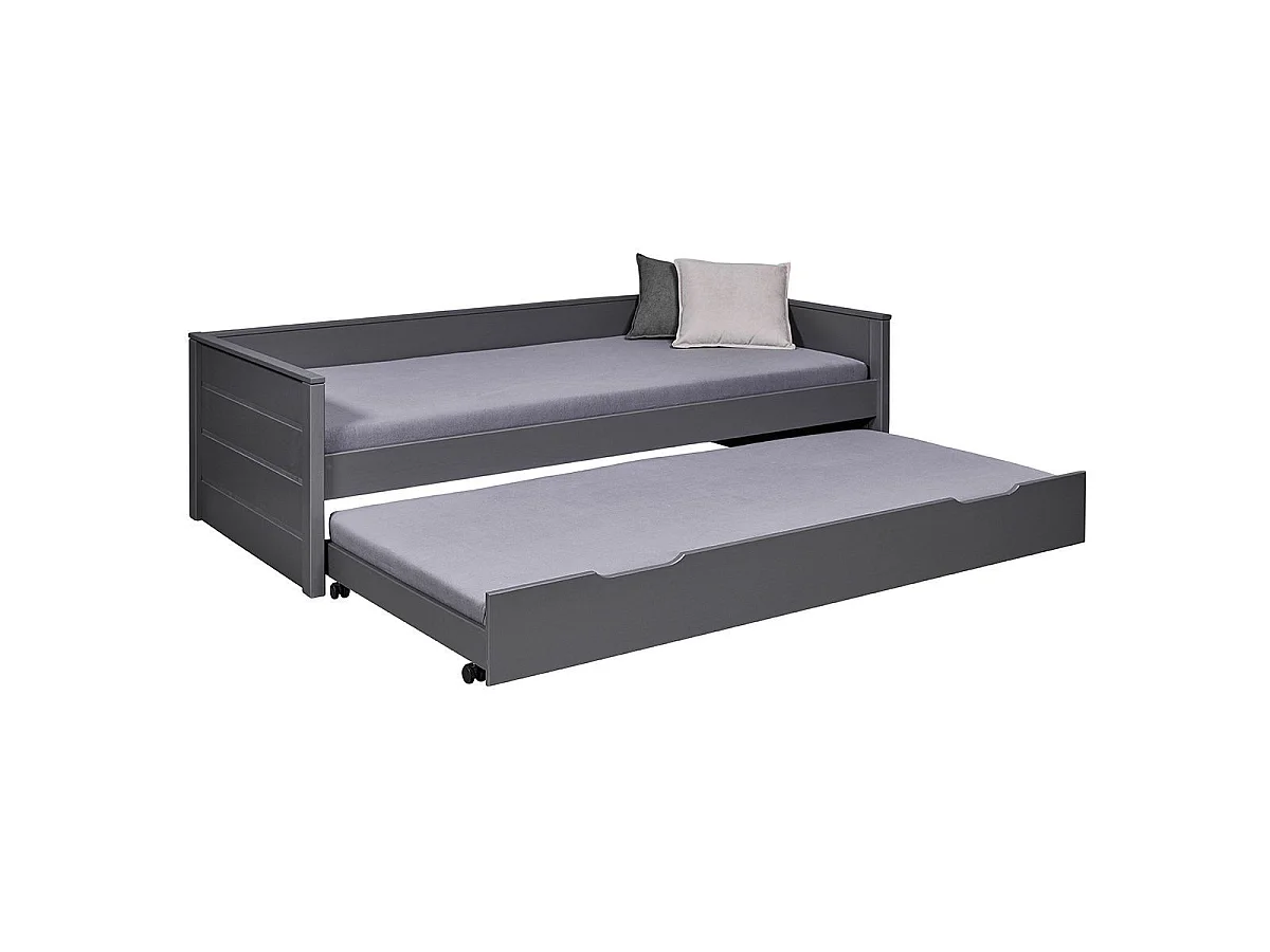 Lit Gigogne 1 Tiroir & Sommier "Dream" 90x200cm Gris