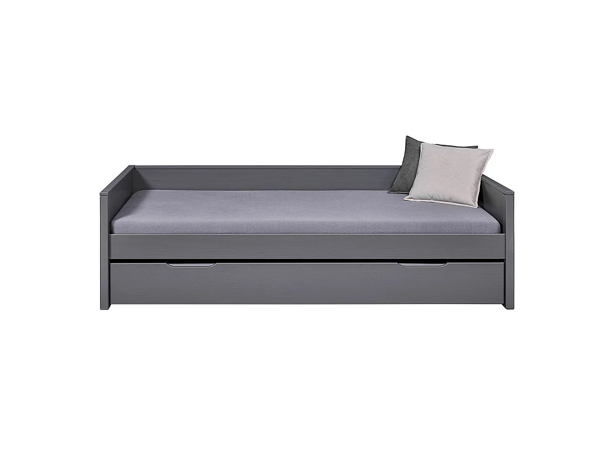 Lit Gigogne 1 Tiroir & Sommier "Dream" 90x200cm Gris