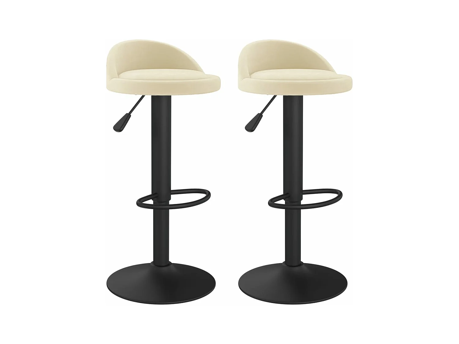 Tabourets de bar lot de 2 crème velours