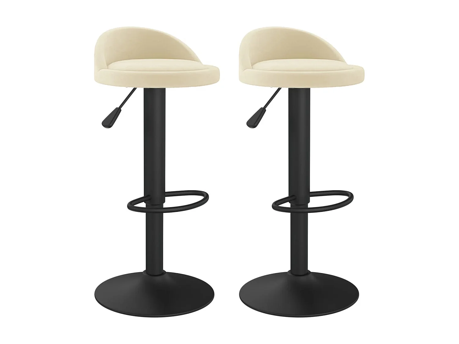 Tabourets de bar lot de 2 crème velours