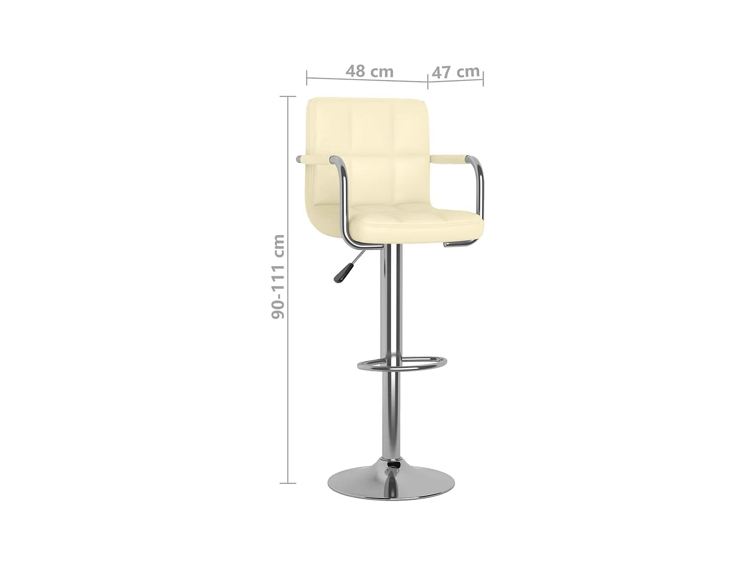 Tabourets de bar lot de 2 crème similicuir