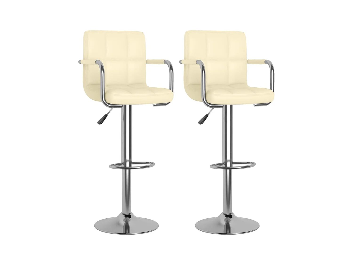 Tabourets de bar lot de 2 crème similicuir